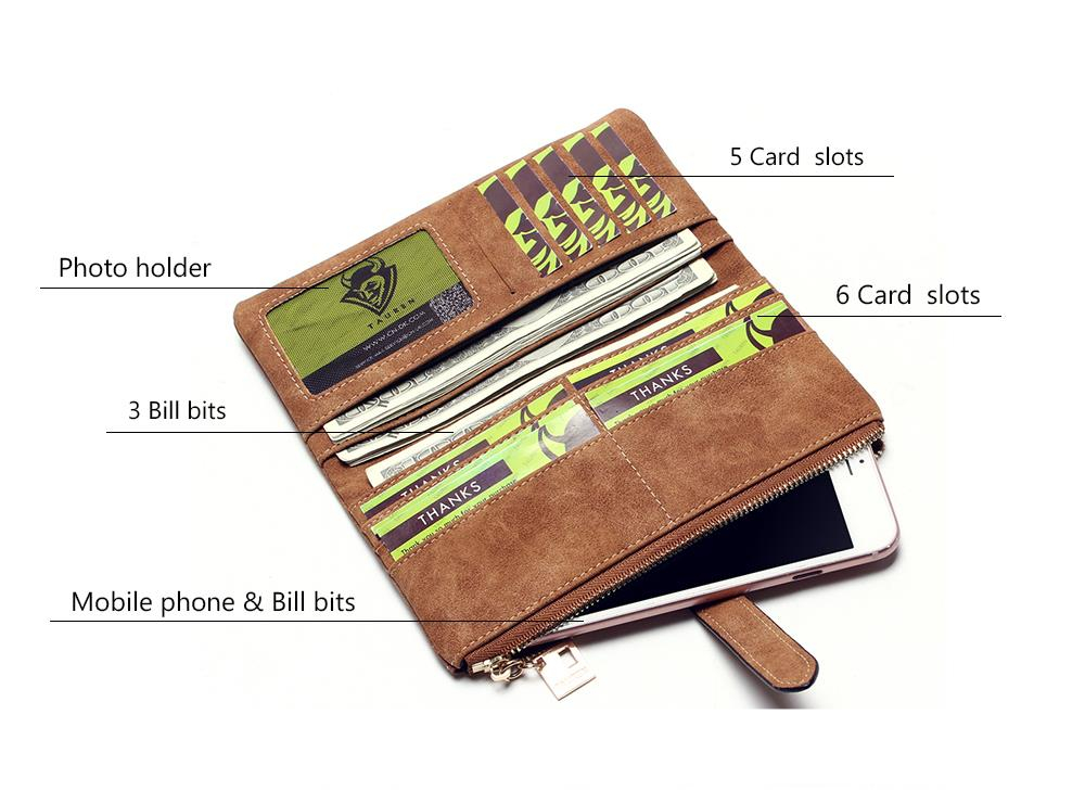 Women's Wallet Nubuck Zipper Purse