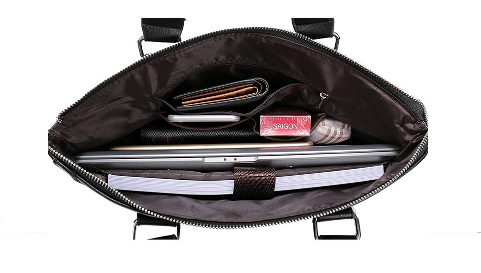 The Commuter Bag Leather Briefcase, Laptop Travel Shoulder Bag For Men
