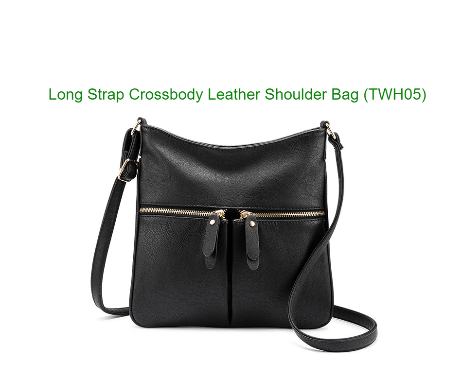 Long Strap Crossbody Leather Shoulder Bag (TWH05)