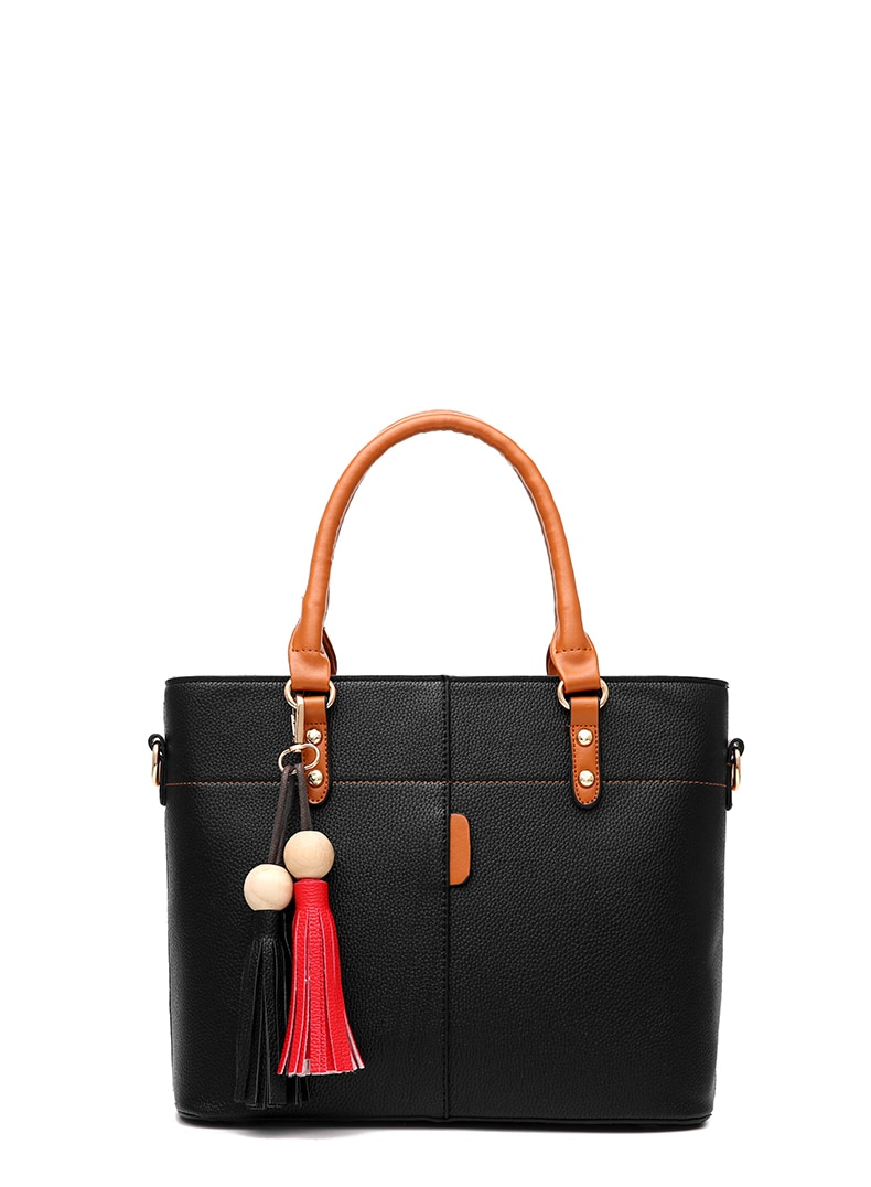 Tassel Women's Leather Shoulder Handbag Large Capacity (TWH07)
