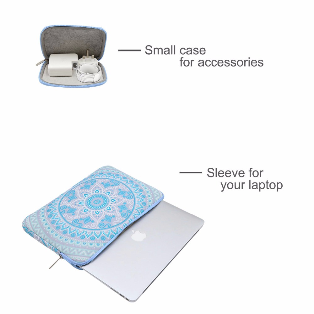MOSISO 2018 Canvas Laptop Sleeve Case for Notebook 11.6 12 13.3 15.6inch Sleeve Case for Macbook Air Retina Pro 13 15 touch bar Mandala Laptop Sleeve Case (TLP01)