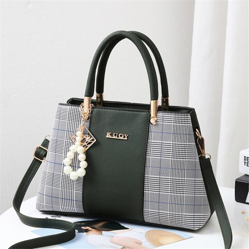 Women's Plaid Stylish Shoulder Handbag (TWH26)