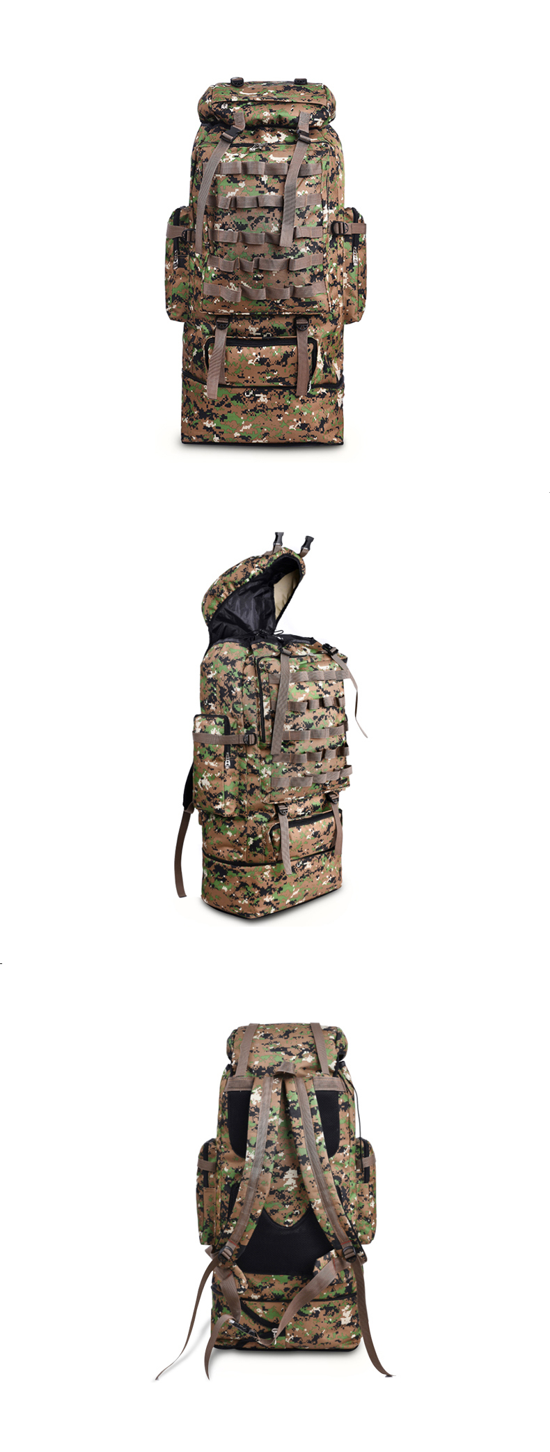 Large Capacity Backpack, Camping, Hiking, Water-repellent Tactical Bag (TCP01)